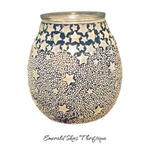 Scentsy Night Sky Wax Warmer Candle Light Mosaic Stars Celestial With Box